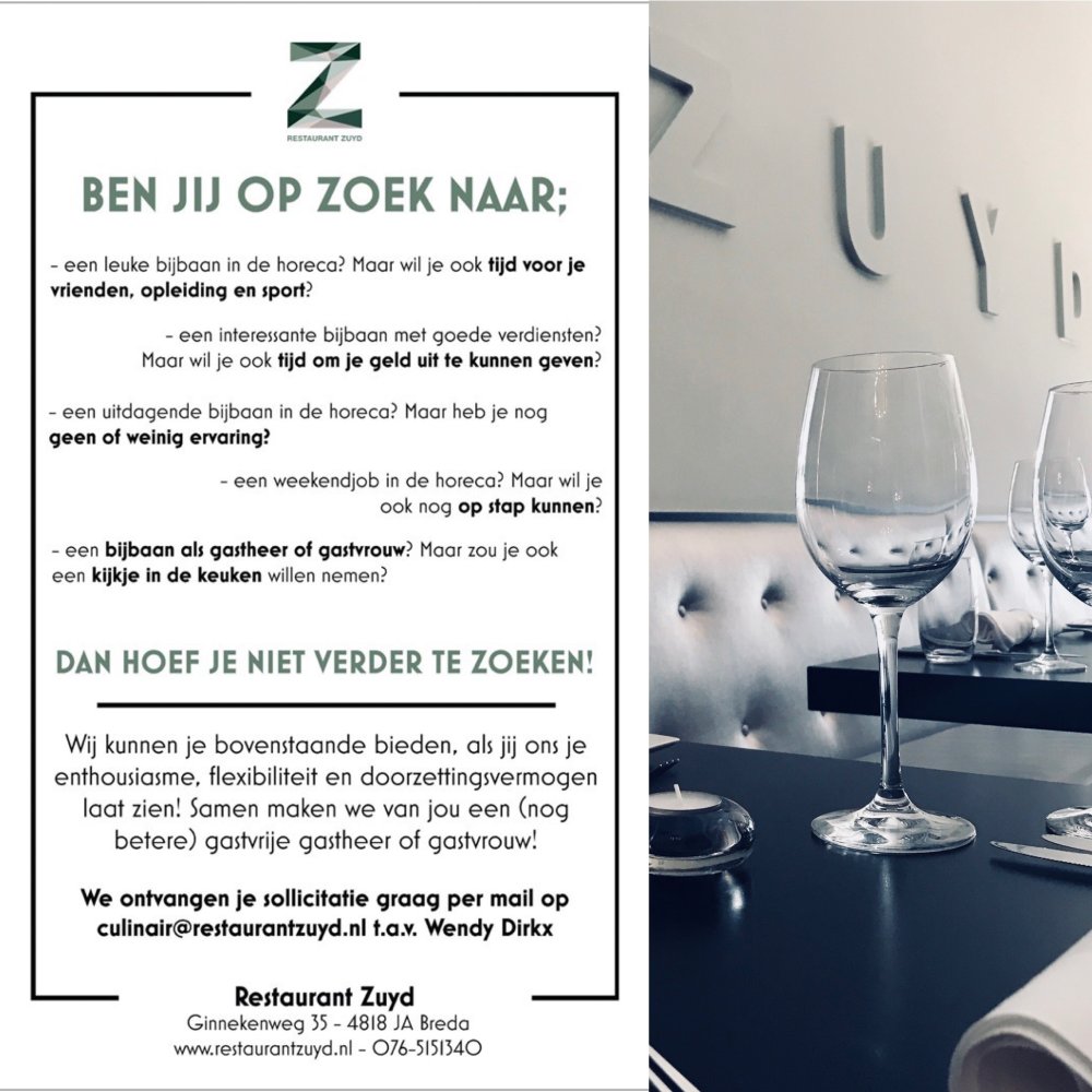 Restaurant Zuyd Zoekt Gastheer Gastvrouw Parttime City App